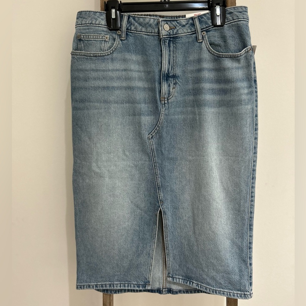 Lucky Brand Blue Denim Midi Skirt